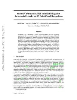 PointDP: Diffusion-driven Purification against Adversarial Attacks on 3D
  Point Cloud Recognition