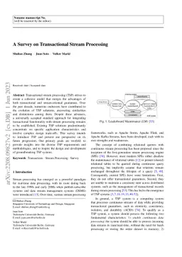 A Survey on Transactional Stream Processing