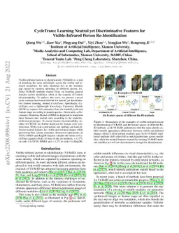 CycleTrans: Learning Neutral yet Discriminative Features for
  Visible-Infrared Person Re-Identification