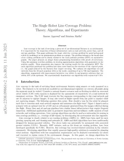 The Single Robot Line Coverage Problem: Theory, Algorithms, and
  Experiments