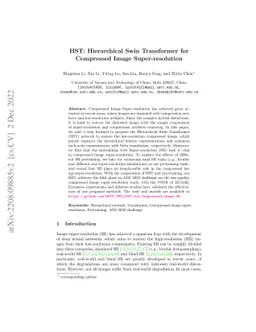 HST: Hierarchical Swin Transformer for Compressed Image Super-resolution