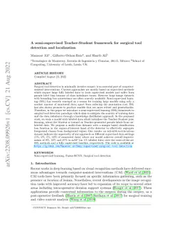 A semi-supervised Teacher-Student framework for surgical tool detection
  and localization