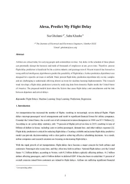 Alexa, Predict My Flight Delay