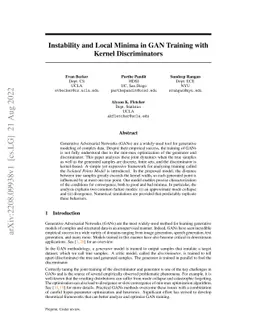 Instability and Local Minima in GAN Training with Kernel Discriminators