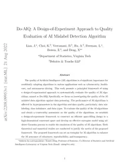 Do-AIQ: A Design-of-Experiment Approach to Quality Evaluation of AI
  Mislabel Detection Algorithm