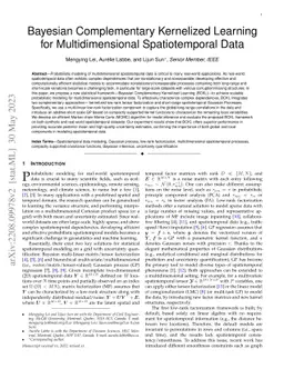 Bayesian Complementary Kernelized Learning for Multidimensional
  Spatiotemporal Data