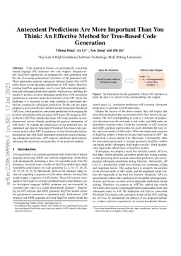 Antecedent Predictions Are More Important Than You Think: An Effective
  Method for Tree-Based Code Generation