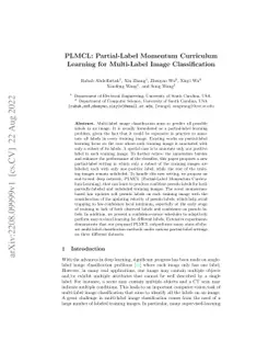 PLMCL: Partial-Label Momentum Curriculum Learning for Multi-Label Image
  Classification