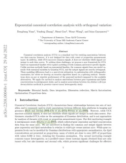 Exponential canonical correlation analysis with orthogonal variation
