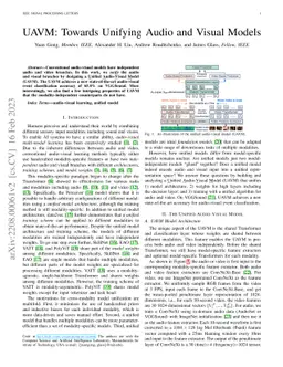 UAVM: Towards Unifying Audio and Visual Models