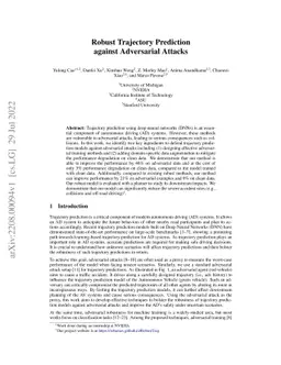 Robust Trajectory Prediction against Adversarial Attacks