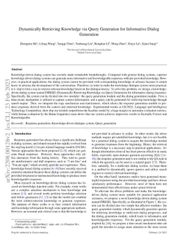 Dynamically Retrieving Knowledge via Query Generation for Informative
  Dialogue Generation