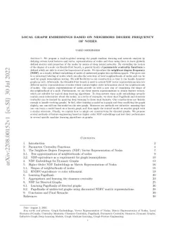 Local Graph Embeddings Based on Neighbors Degree Frequency of Nodes
