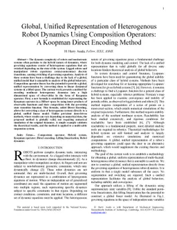 Global, Unified Representation of Heterogenous Robot Dynamics Using
  Composition Operators: A Koopman Direct Encoding Method