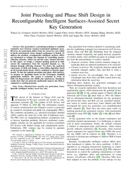 Joint Precoding and Phase Shift Design in Reconfigurable Intelligent
  Surfaces-Assisted Secret Key Generation