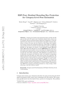 RBP-Pose: Residual Bounding Box Projection for Category-Level Pose
  Estimation
