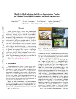 MobileNeRF: Exploiting the Polygon Rasterization Pipeline for Efficient
  Neural Field Rendering on Mobile Architectures
