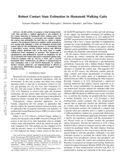 Robust Contact State Estimation in Humanoid Walking Gaits