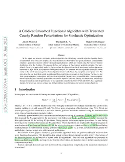 A Gradient Smoothed Functional Algorithm with Truncated Cauchy Random
  Perturbations for Stochastic Optimization