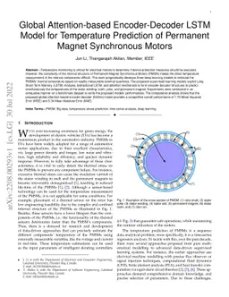 Global Attention-based Encoder-Decoder LSTM Model for Temperature
  Prediction of Permanent Magnet Synchronous Motors