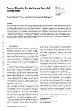 Robust Planning for Multi-stage Forceful Manipulation