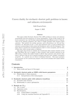 Convex duality for stochastic shortest path problems in known and
  unknown environments
