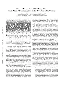 Towards Intercultural Affect Recognition: Audio-Visual Affect
  Recognition in the Wild Across Six Cultures