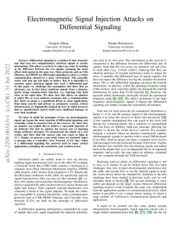 Electromagnetic Signal Injection Attacks on Differential Signaling
