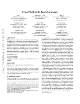 Using Chatbots to Teach Languages