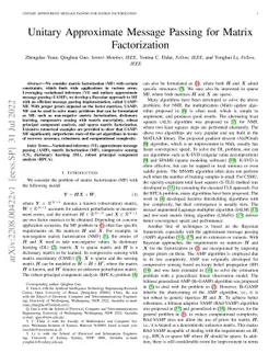 Unitary Approximate Message Passing for Matrix Factorization