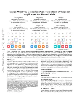 Design What You Desire: Icon Generation from Orthogonal Application and
  Theme Labels
