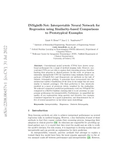 INSightR-Net: Interpretable Neural Network for Regression using
  Similarity-based Comparisons to Prototypical Examples