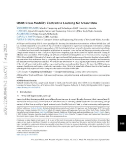 COCOA: Cross Modality Contrastive Learning for Sensor Data
