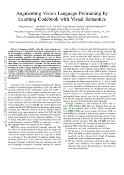 Augmenting Vision Language Pretraining by Learning Codebook with Visual
  Semantics