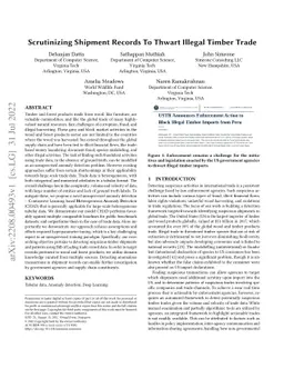 Scrutinizing Shipment Records To Thwart Illegal Timber Trade