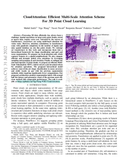 CloudAttention: Efficient Multi-Scale Attention Scheme For 3D Point
  Cloud Learning