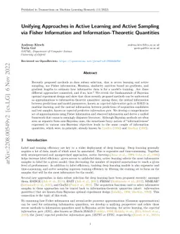 Unifying Approaches in Active Learning and Active Sampling via Fisher
  Information and Information-Theoretic Quantities