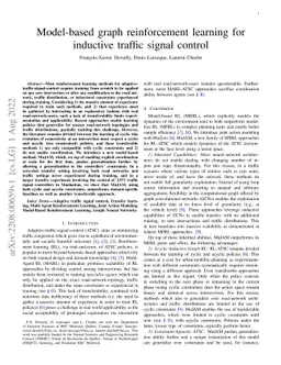 Model-based graph reinforcement learning for inductive traffic signal
  control