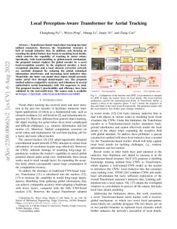 Local Perception-Aware Transformer for Aerial Tracking