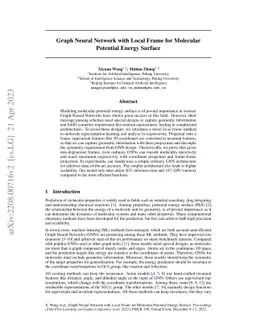 Graph Neural Network with Local Frame for Molecular Potential Energy
  Surface