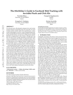 The Hitchhiker's Guide to Facebook Web Tracking with Invisible Pixels
  and Click IDs