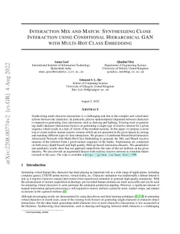 Interaction Mix and Match: Synthesizing Close Interaction using
  Conditional Hierarchical GAN with Multi-Hot Class Embedding