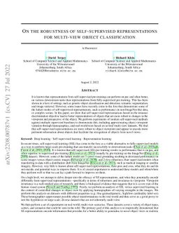 On the robustness of self-supervised representations for multi-view
  object classification