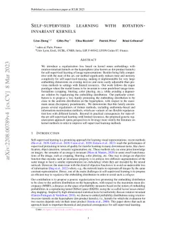 Self-supervised learning with rotation-invariant kernels