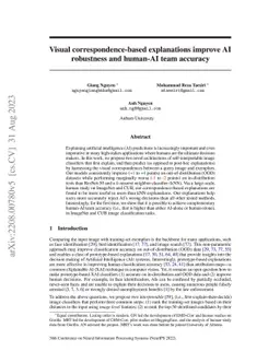 Visual correspondence-based explanations improve AI robustness and
  human-AI team accuracy