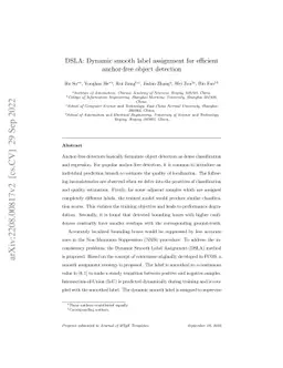 DSLA: Dynamic smooth label assignment for efficient anchor-free object
  detection