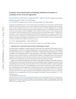 Computer vision-based analysis of buildings and built environments: A
  systematic review of current approaches