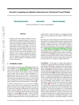 Towards Computing an Optimal Abstraction for Structural Causal Models