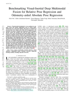 Benchmarking Visual-Inertial Deep Multimodal Fusion for Relative Pose
  Regression and Odometry-aided Absolute Pose Regression