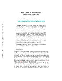 Fast Two-step Blind Optical Aberration Correction